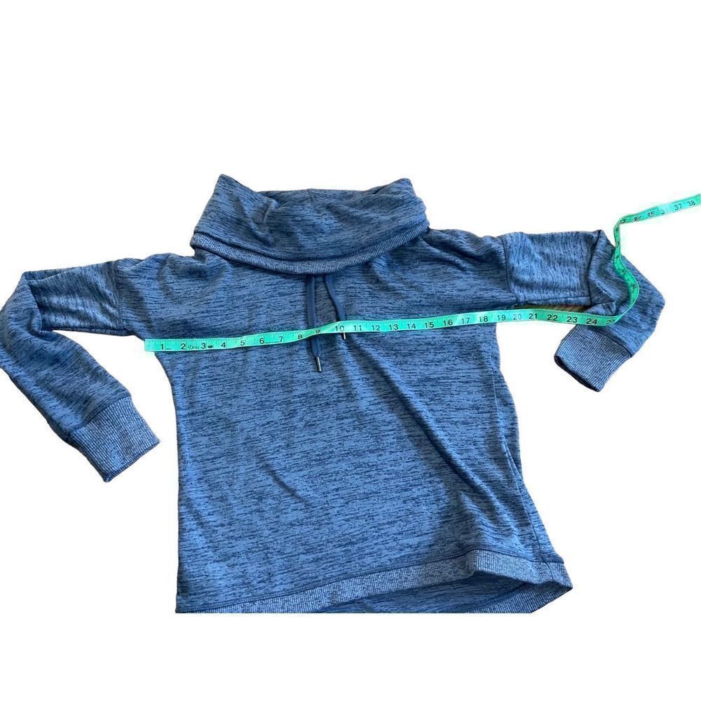 Athleta‎ Blissful Cowl Neck drawstring pullover Sweatshirt size XS blue - Picture 5 of 8